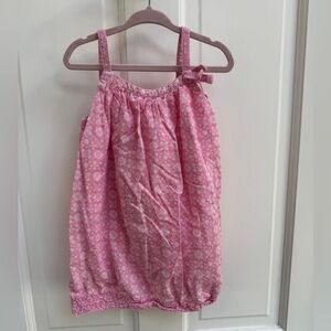 Pink Floral Bubble Hem Girls' Tank Top